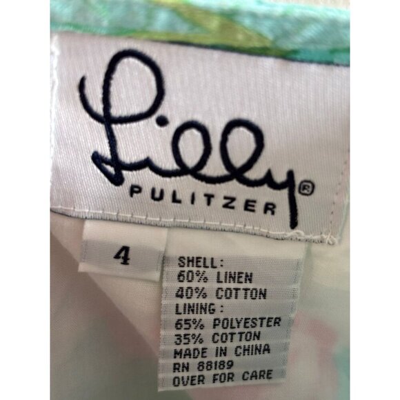 Lilly Pulitzer Womens Flat Front Summer Mini Skirt Multicolor Floral Green Sz 4 - Picture 9 of 9
